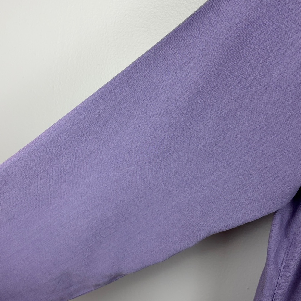 J. Jill Classic Button-Down Long Sleeve Tunic Shirt 100% Tencel Large Lavender - Picture 7 of 12